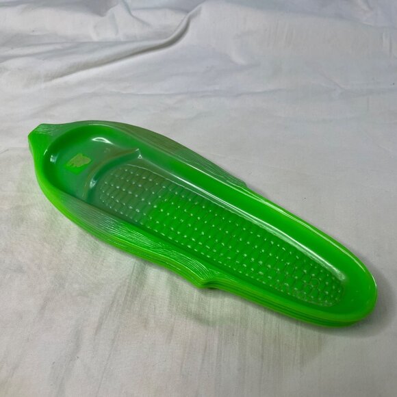 Beacon Plastic Corn on the Cob Trays Lime Green Plates Vintage Retro Set of 4 u - Picture 7 of 7